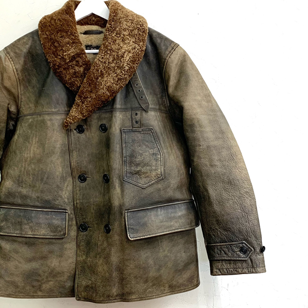 Double RL Double Breasted Leather Car Coat　買取りました